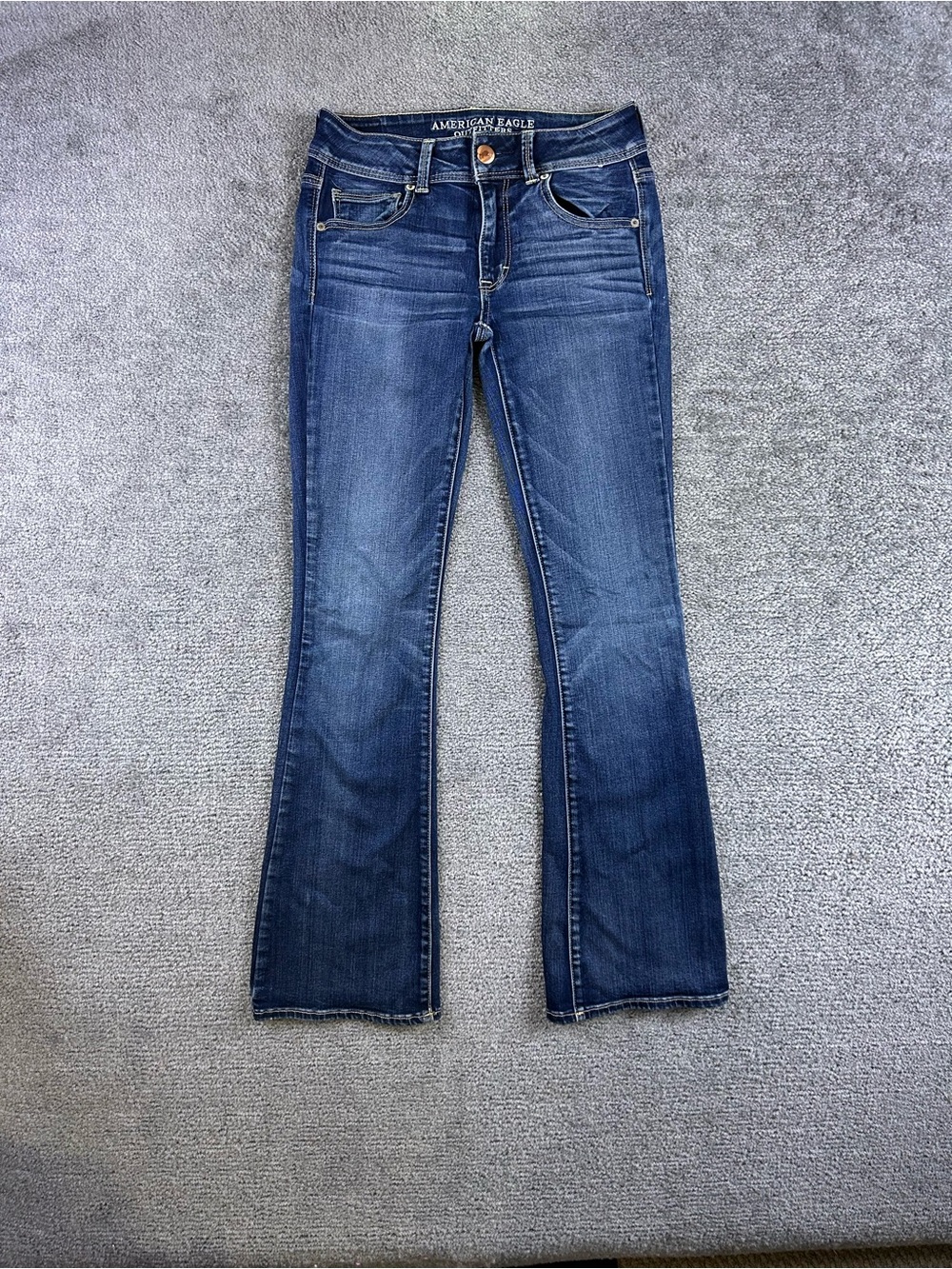 American Eagle Jeans Womens 4 28x32 Blue Low Rise Kick Boot Super Stretch Flare